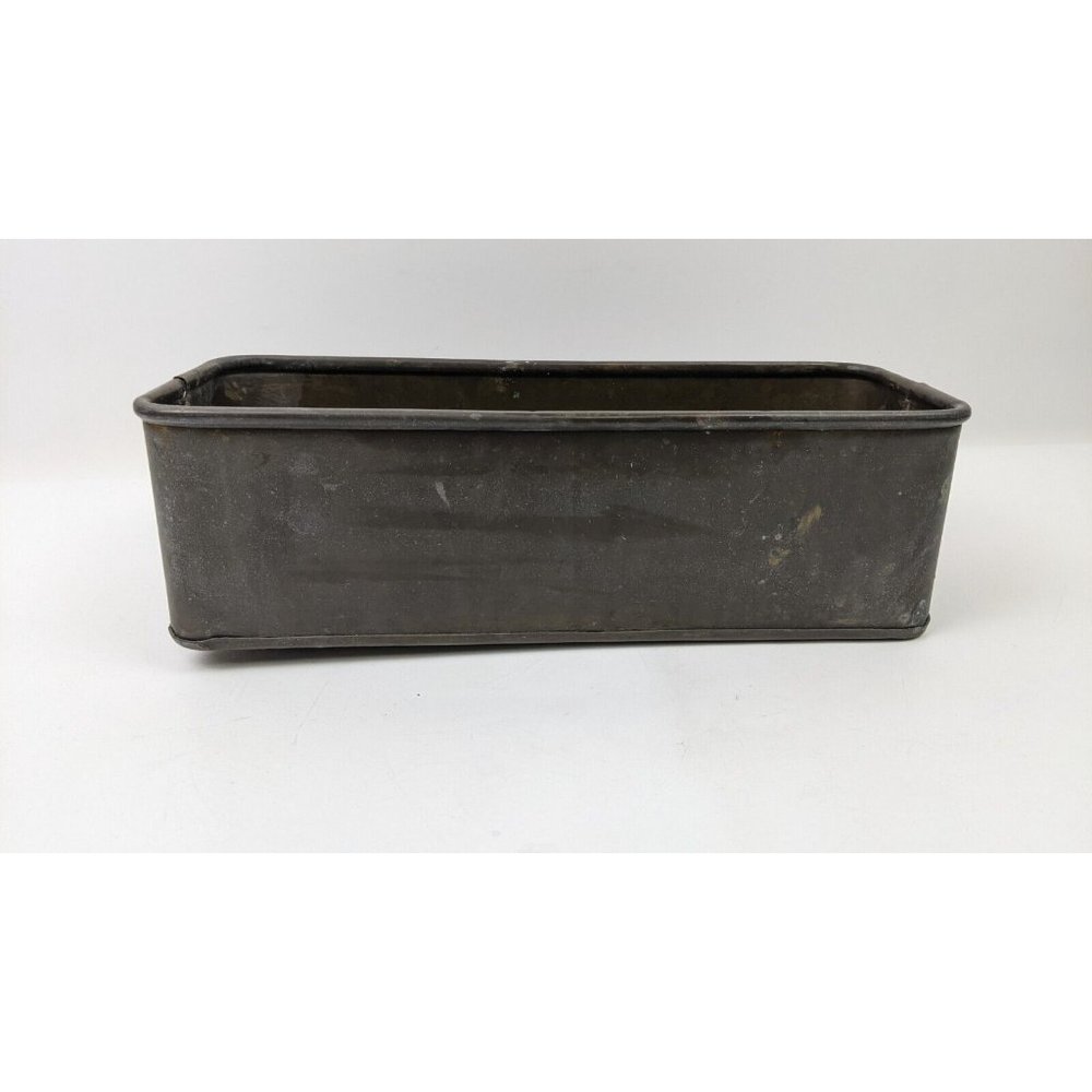 Vintage Distressed Black Patina Lion Head Planter Box